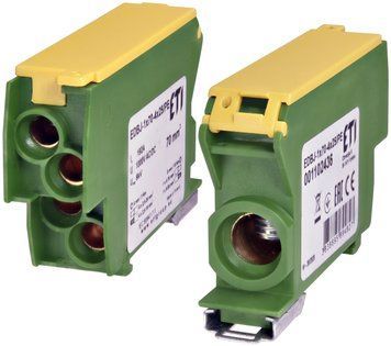 Блок розподільчий EDBJ-1x70-4x25/PE (192A, 1000V AC/1500V DC, IN: 1x70, OUT: 4x25, жовт.-зел.) 1102436 фото