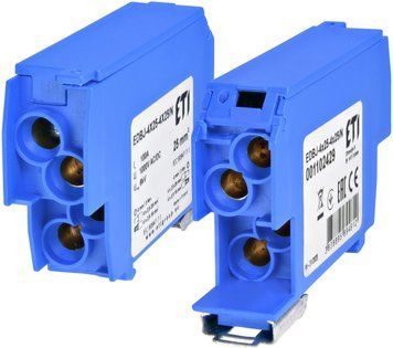 Блок розподільчий EDBJ-4x25-4x25/N (100A, 1000V AC/1500V DC, IN: 4x25, OUT: 4x25, синій) 1102429 фото