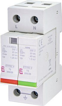 Обмежувач перенапруги ETITEC V T2 255/20 (1+1) RC 2442960 фото