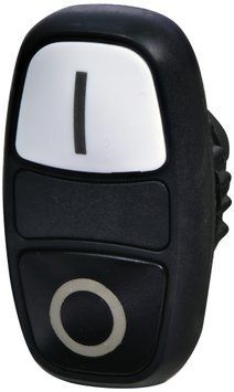 Кнопка-модуль здвоєна NSE-PB2/WC-IO ("I/0", чорна/біла) 4774033 фото