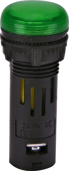 Лампа сигнальна LED матова ECLI-16-240A-G 240V AC (&Oslash;16мм, зелена) 4771607 фото