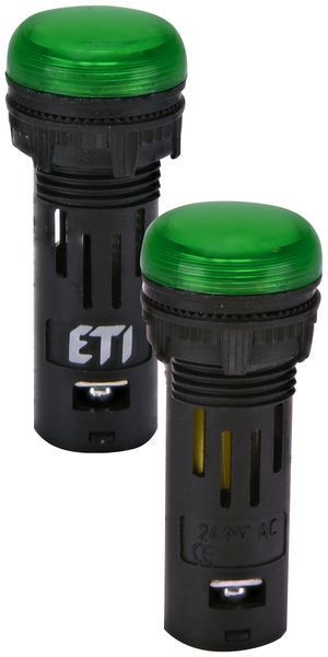 Лампа сигнальна LED матова ECLI-16-240A-G 240V AC (&Oslash;16мм, зелена) 4771607 фото
