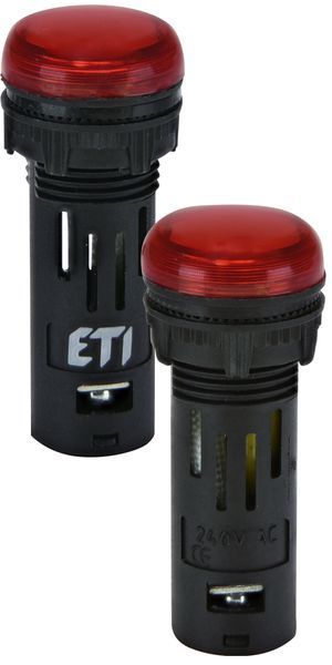 Лампа сигнальна LED матова ECLI-16-240A-R 240V AC (&Oslash;16мм, червона) 4771606 фото