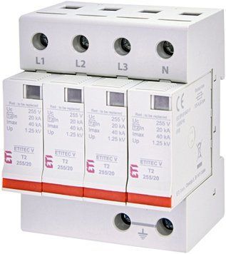 Обмежувач перенапруги ETITEC V T2 255/20 (4+0) RC 2442962 фото