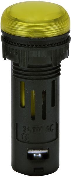 Лампа сигнальна LED матова ECLI-16-240A-Y 240V AC (&Oslash;16мм, жовта) 4771608 фото