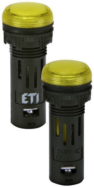 Лампа сигнальна LED матова ECLI-16-240A-Y 240V AC (&Oslash;16мм, жовта) 4771608 фото