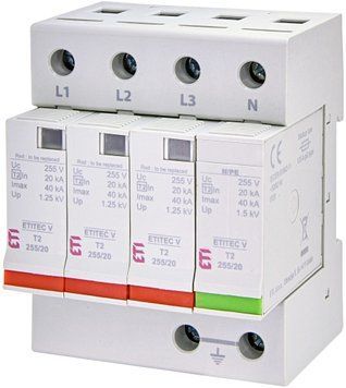 Обмежувач перенапруги ETITEC V T2 255/20 (3+1) RC 2442963 фото