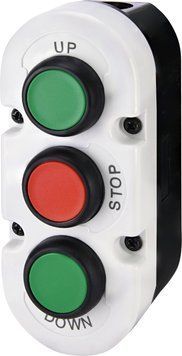 Кнопковий пост 3-модул. ESE3-V7 (Compact, "UP/STOP/DOWN", зелен./червон./зелен., корп. сіро-чорн.) 4771445 фото