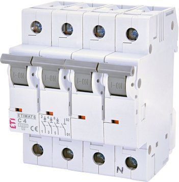 Автоматичний вимикач ETIMAT 6 3p+N C 4A (6kA) 2146510 фото