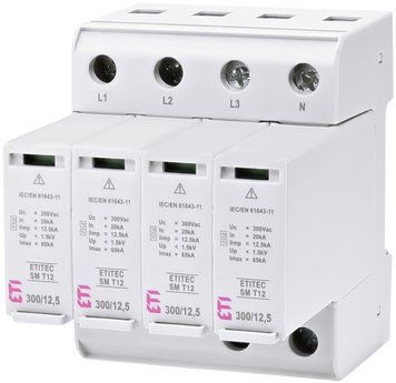 Обмежувач перенапруги ETITEC SM T12 300/12,5 (4+0, 4p, TNC-S) 2440546 фото