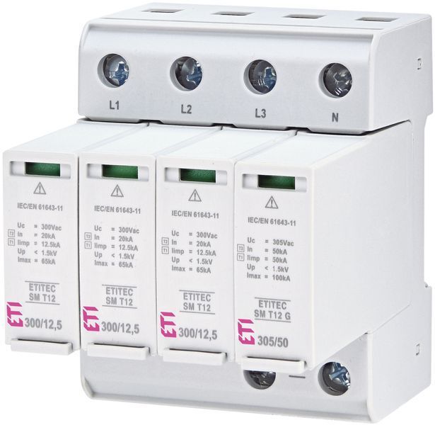 Обмежувач перенапруги ETITEC SM T12 300/12,5 (3+1, 4p, TT) 2440550 фото