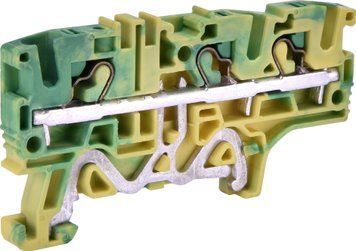 Клема пружинна заземлювальна ESH-EFCE.4/1+2 (4 мм2, жовто-зел., 1вх.+2вих., push-in) 3903277 фото