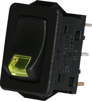 Вимикач с лампою тліючого розряду (жовтий) USS-09 10A 2470110 фото