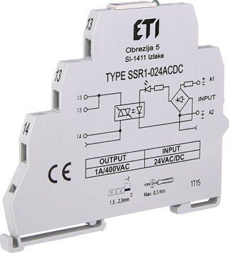 Реле інтерфейсне SSR1-024 ACDC (тиристорне, 1NO, 1.2A AC1, 400V AC) 2473050 фото