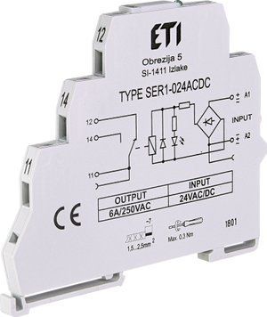 Реле інтерфейсне SER1-024 ACDC (електромеханічне, 1CO, 6A AC1, 250V AC) 2473052 фото