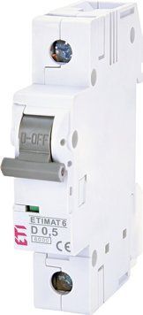 Автоматичний вимикач ETIMAT 6 1p D 0,5A (6kA) 2161501 фото