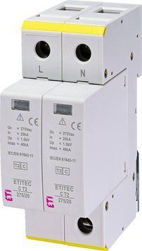 Обмежувач перенапруги ETITEC C T2 275/20 (2+0) 2p 2440397 фото