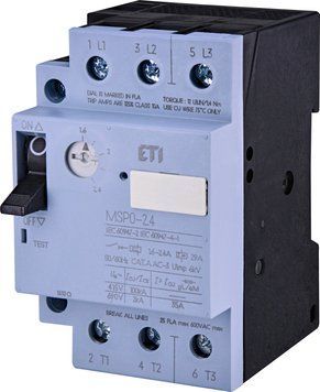 Авт. вимикач захисту двигуна MSP0-2,4 (0,75 kW, 1.6-2.4A) 4646621 фото