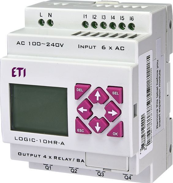 Програмоване реле LOGIC-10HR-A, 100-240V AC (6I/4O-Rele) 4780001 фото