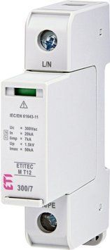 Обмежувач перенапруги ETITEC M T12 300/7 (1+0, 1p, TNC) 2440500 фото