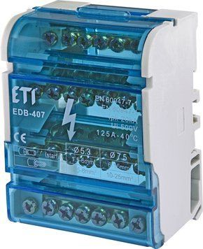 Блок розподільчий EDB-407 4p, 3L+PE/N, 125A (7 виходів) 1102303 фото
