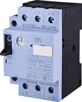 Авт. вимикач захисту двигуна MSP0-10 (3-4 kW, 6-10A) 4646624 фото
