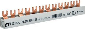 Шина живлення IZ 16/L1NL2NL3N/12 (16мм2, 3P+N, 0.22м, Fork, 12mod.) 2921215 фото