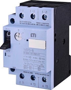 Авт. вимикач захисту двигуна MSP0-16 (7,5 kW, 10-16A) 4646625 фото