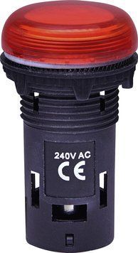 Лампа сигнальна LED матова ECLI-240A-R 240V AC (червона) 4771230 фото