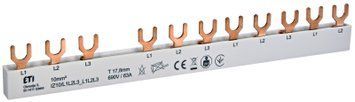 Шина живлення IZ 10/L1L2L3_L1L2L3 (10мм2, 3P, 0.21м, Fork, 12mod.) 2921277 фото