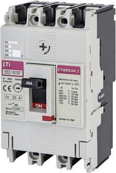 Авт. вимикач EB2S 160/3SF 25A (25kA, фікс./фікс.) 3P 4671829 фото