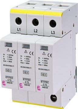 Обмежувач перенапруги ETITEC C T2 440/20 (3+0) 3p 2440411 фото