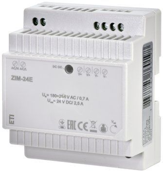 Імпульсний блок живлення 24 V DC 60 W 2,5 A ZIM-24E 4804084 фото