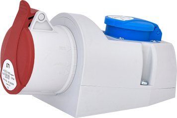 Розетка комбінована EZCZ-S-1653 IP44 (16A, 400V/230V, 3P+N+PE / EE 16S Schuko) 4482051 фото