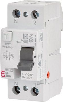 Реле диференційне (ПЗВ) 2р EFI-P2 40/0,03 NL тип A (10kA) (полюс N зліва) 2061412 фото
