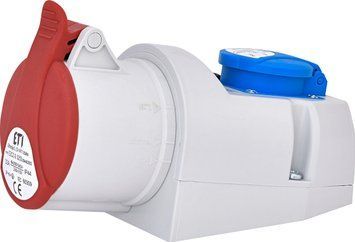 Розетка комбінована EZCZ-S-3253 IP44 (32A, 400V/230V, 3P+N+PE / EE 16S Schuko) 4482053 фото