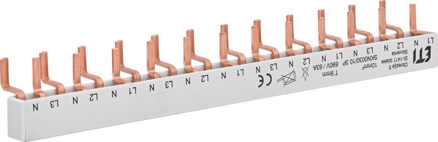 Шина живлення IZ-SKN0030/10 (10мм2, 3P+N, 0.22м, Pin, 12mod.) 2921149 фото