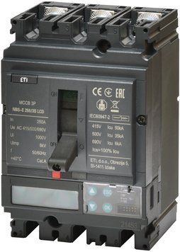 Авт. вимикач NBS-E 250/3S LCD 250A (50kA, (0.4-1)In/(1.5-12)In) 3P 4673087 фото