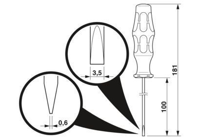 Шлицевая викрутка SZF 1-0,6X3,5 PC1204517 фото