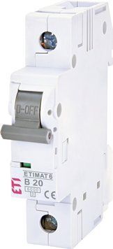 Автоматичний вимикач ETIMAT 6 1p B 20А (6 kA) 2111517 фото