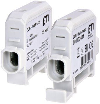 Ввідна силова клема EDBJ-1x35-1x35 (125A, 1000V AC/1500V DC, IN: 1x35, OUT: 1x35, сіра) 1102431 фото